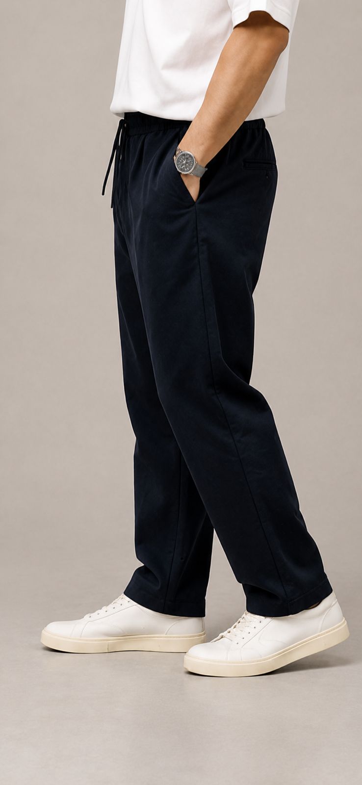 Nylon pant (navy blue)